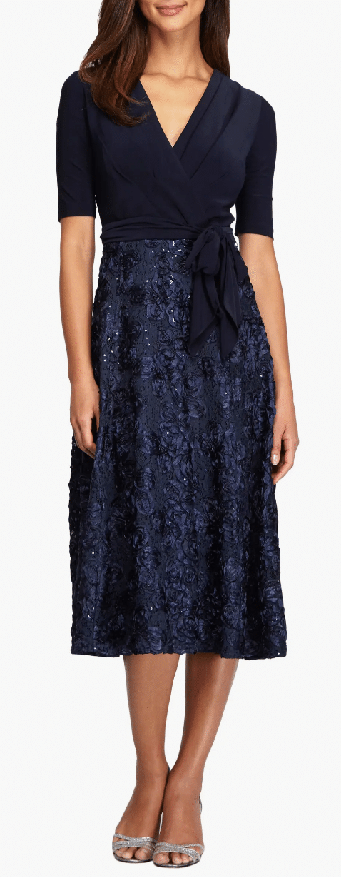 Chic and Affordable Mother of the Bride Dresses for Petites with sequin skirt