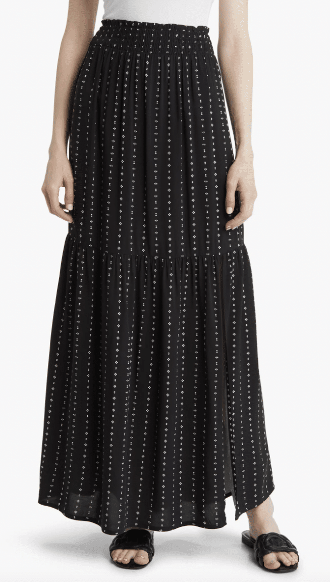 50 is not old fashion blog how to rock a maxi skirt vertical pattern