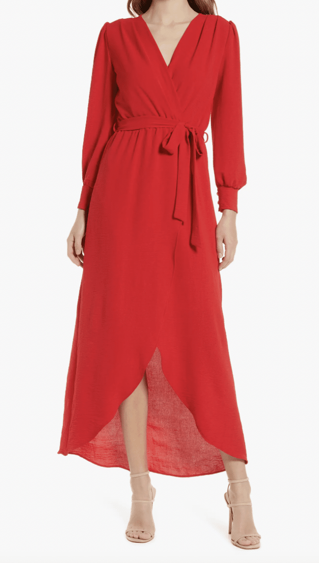 Tania Stephens 50 Is Not Old Fashion Blogger red-orange trend wrap dress