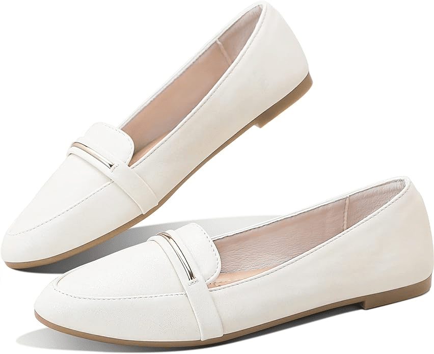 Fashionable Flats and Low-Heel Shoes to Wear Now white