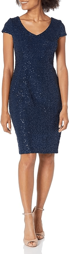 Chic and Affordable Mother of the Bride Dresses for Petites navy cocktail