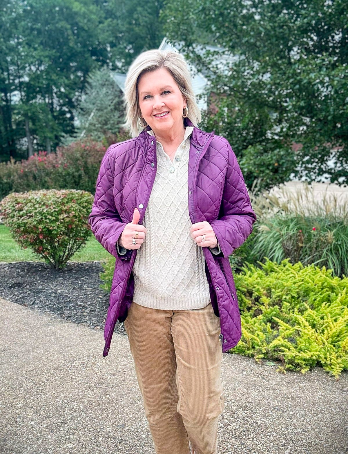 Over 50 Fashion Blogger, Tania Stephens is wearing fall clothing from Appleseed's 26