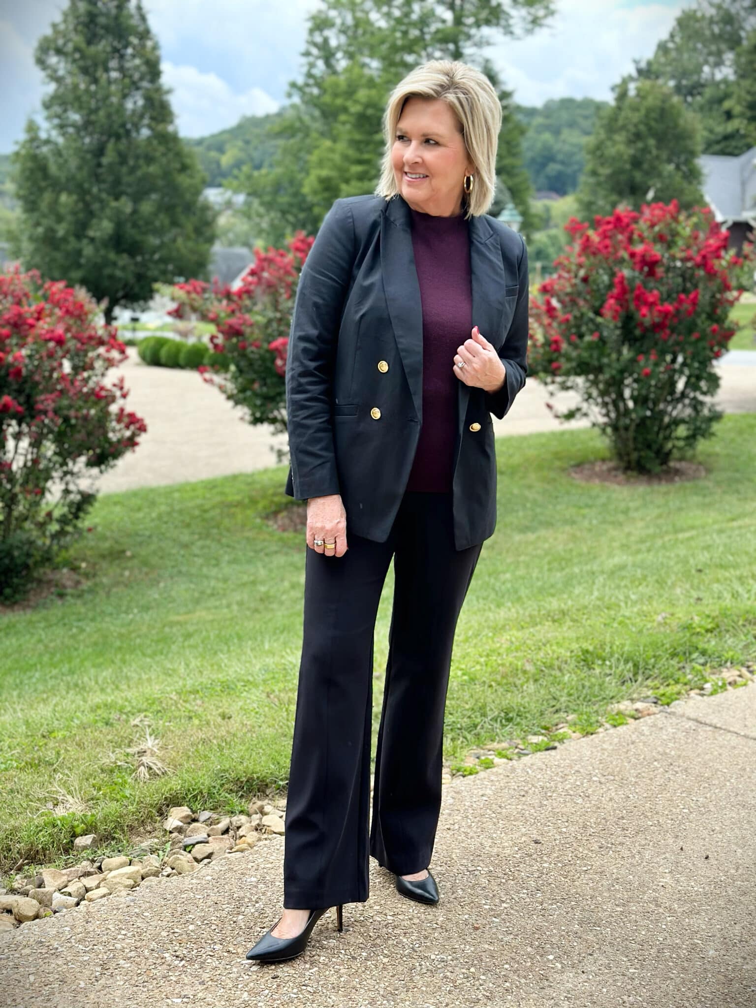 Tania Stephens is wearing Talbots Portland pants and a cashmere sweater47