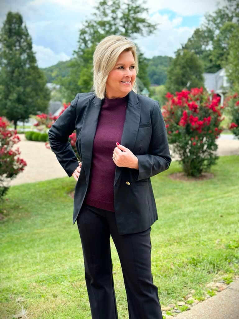Tania Stephens is wearing Talbots Portland pants and a cashmere sweater51