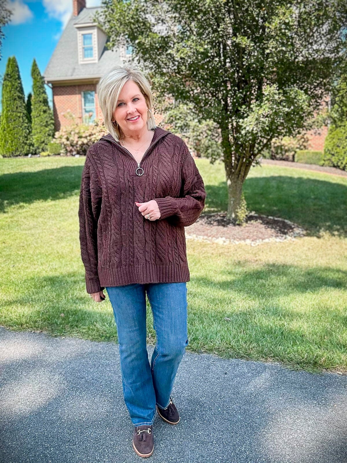 Over 50 Fashion Blogger, Tania Stephens is showing how women over 50 can wear oversized sweaters17