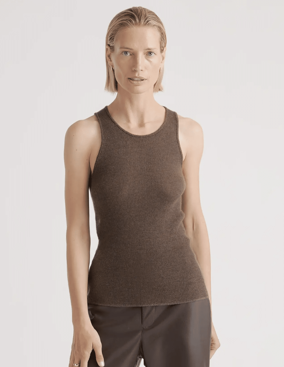 Quince Featherweight Cashmere Ribbed Tank