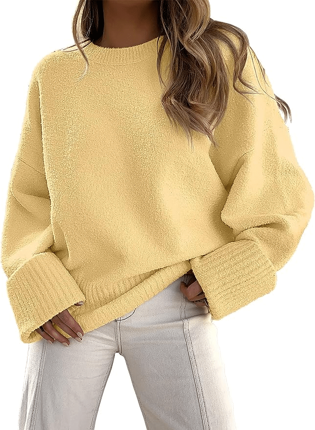Fashion Blogger Fashion over 50 Tania Stephens Beautiful Ways to Incorporate the Trending Color Yellow In Your Wardrobe cozy sweater