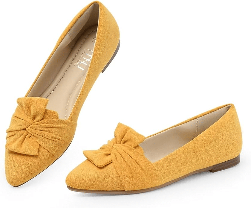 Fashion Blogger Fashion over 50 Tania Stephens Beautiful Ways to Incorporate the Trending Color Yellow In Your Wardrobe ballet flats