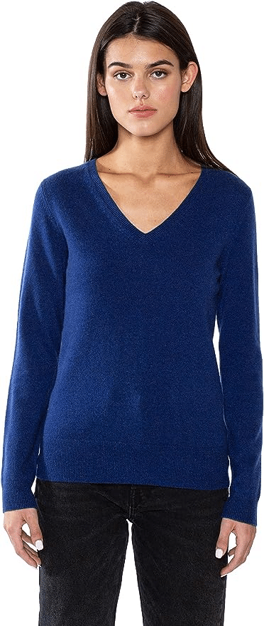 50 is not old Fashion blogger The Best Chic And Affordable Cashmere And Cashmere-Like Sweaters Navy v neck