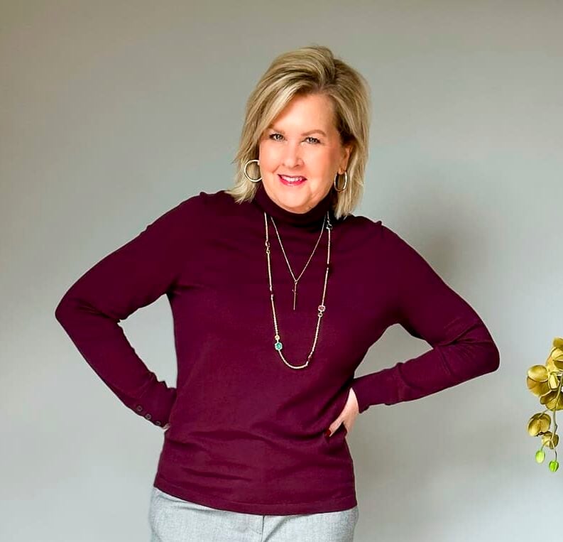 Talbots Perfect Turtleneck styled on blogger Tania Stephens