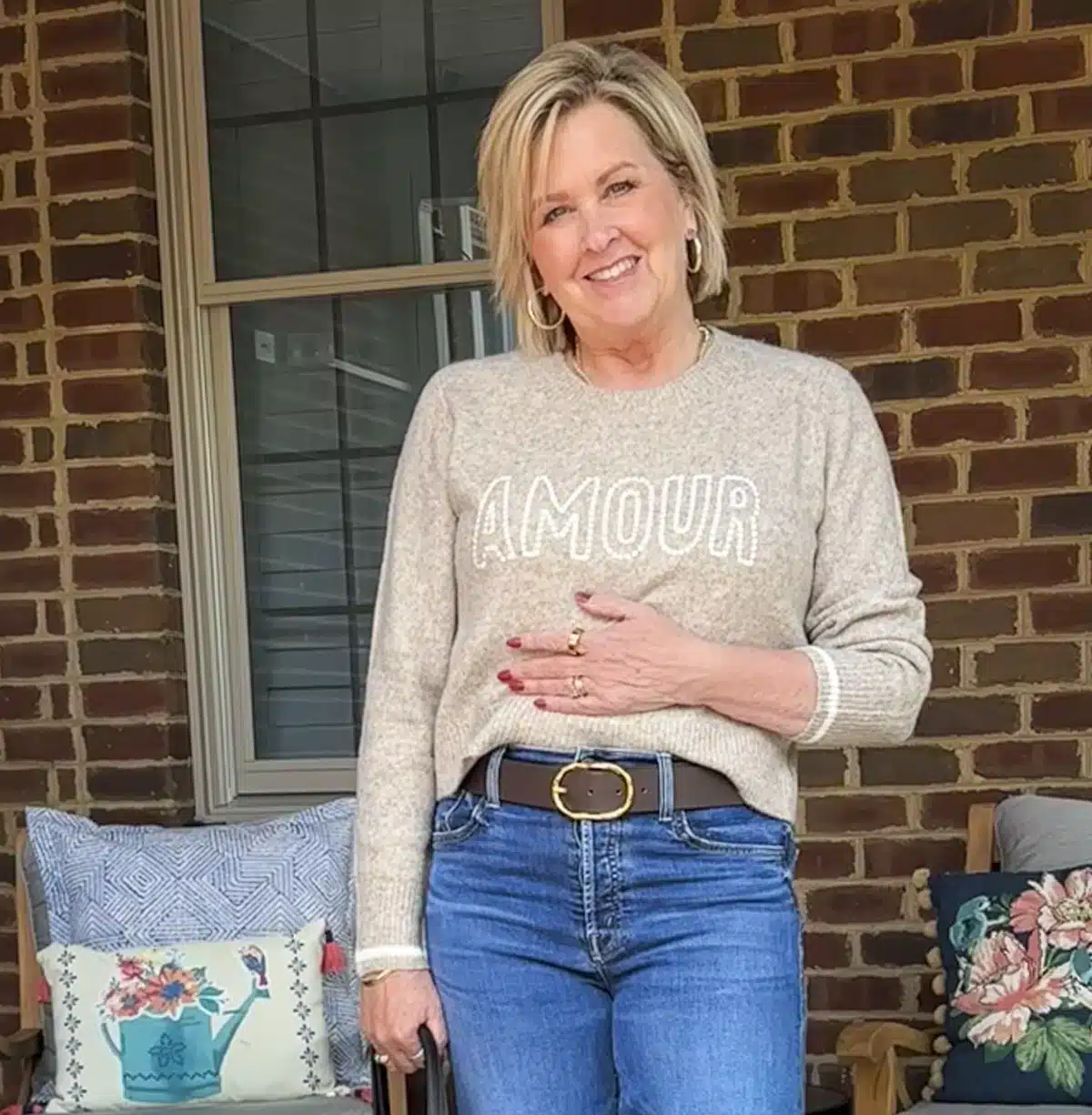 Tuckernuck Amour Sweater on over 50 woman