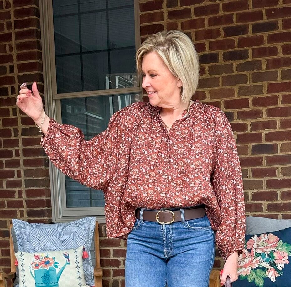 Flowy floral blouse from Tuckernuck on Tania Stephens