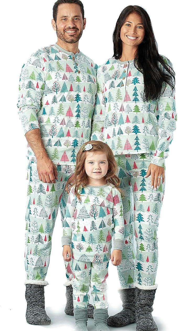 Matching Christmas Pajamas for the Family To Buy Now 50 is not old fashion blogger tania stephens trees