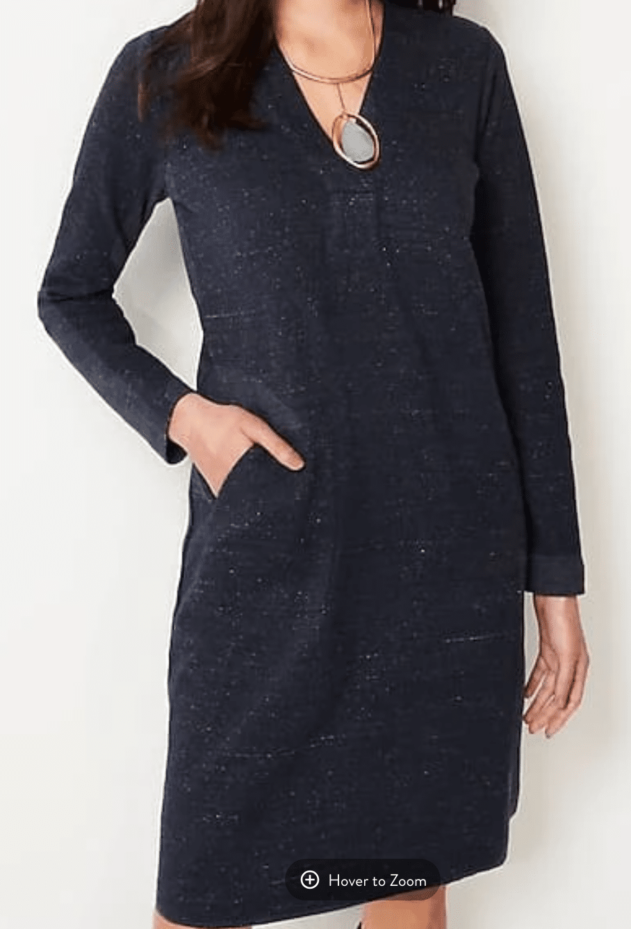 The Best Warm Winter Dresses for Women Over 50 Tania Stephens fashion blogger dress with pockets