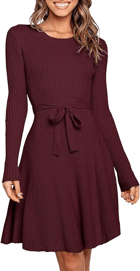 The Best Warm Winter Dresses for Women Over 50 Tania Stephens fashion blogger sweater dress