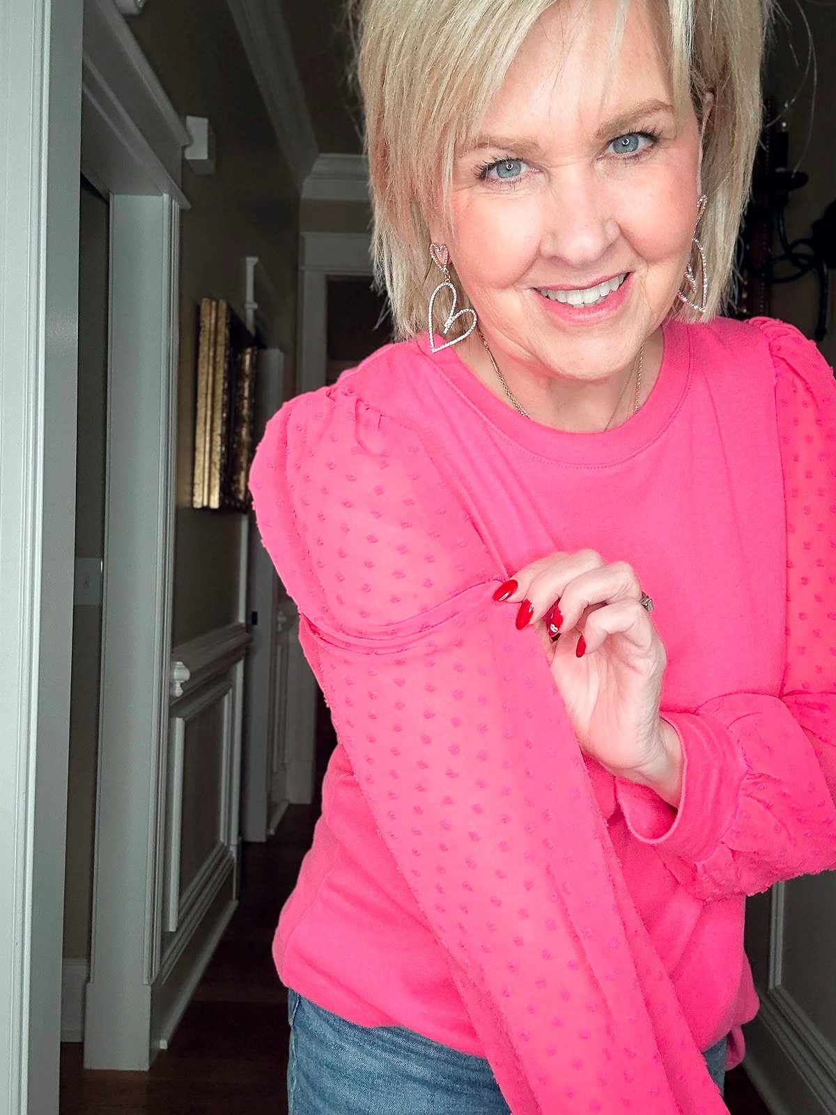 Over 50 Fashion Blogger, Tania Stephens is showing How to look festive for Valentine's Day Wearing Pink13