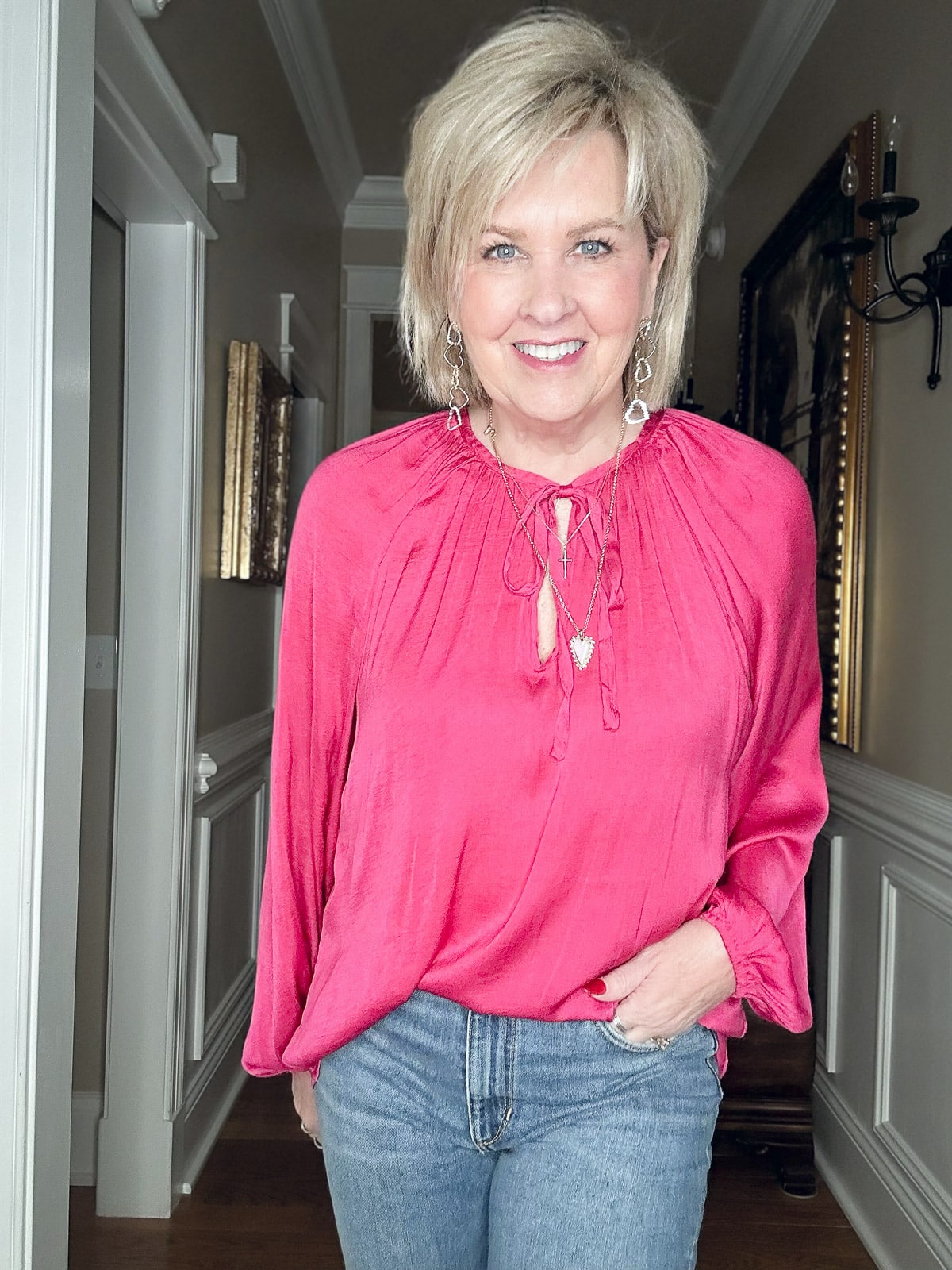 Over 50 Fashion Blogger, Tania Stephens is showing How to look festive for Valentine's Day Wearing Pink24