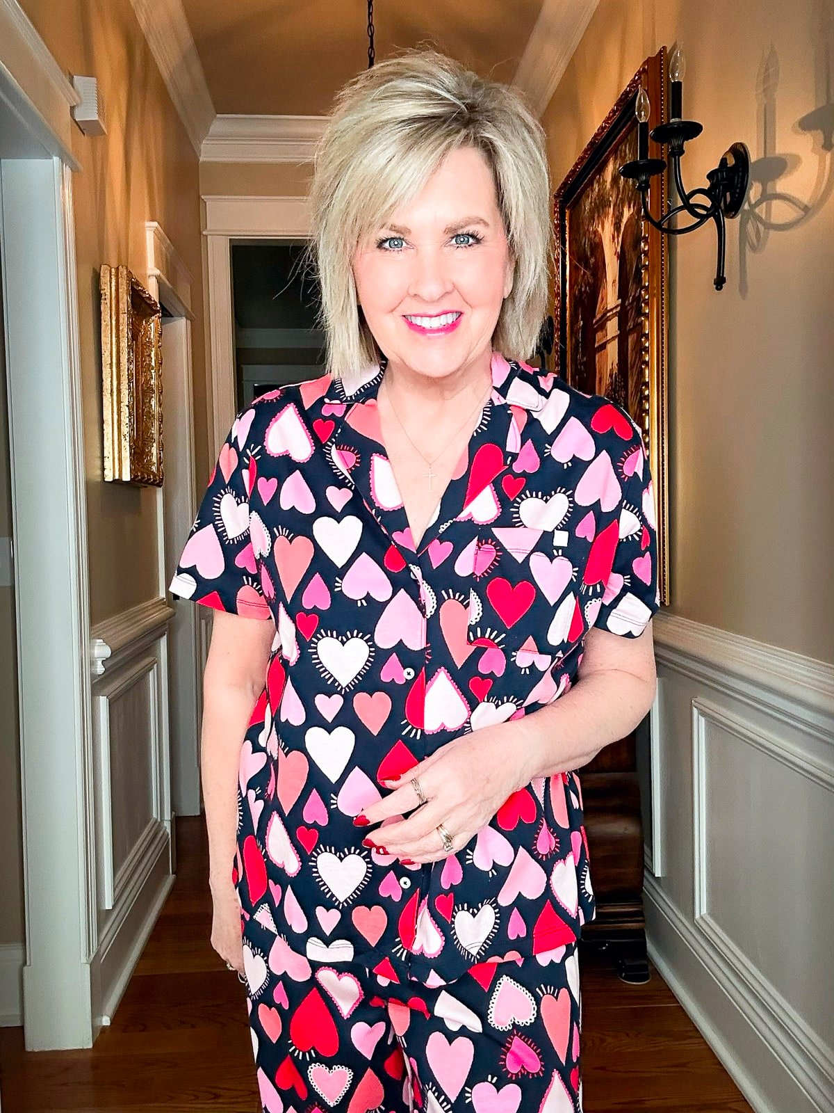 Over 50 Fashion Blogger, Tania Stephens is showing outfits for celebrating Valentine's Day at home6