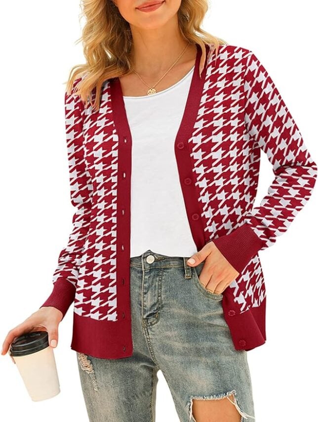 Fun and Funky Grandpa Sweaters You're Sure to Love 50 is not old tania stephens fashion blogger houndstooth