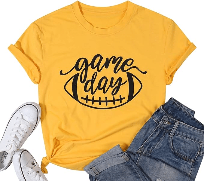 The Best Football-themed Shirts For Women Over 50 tania stephens fashion blogger 50 is not old game day tshirt