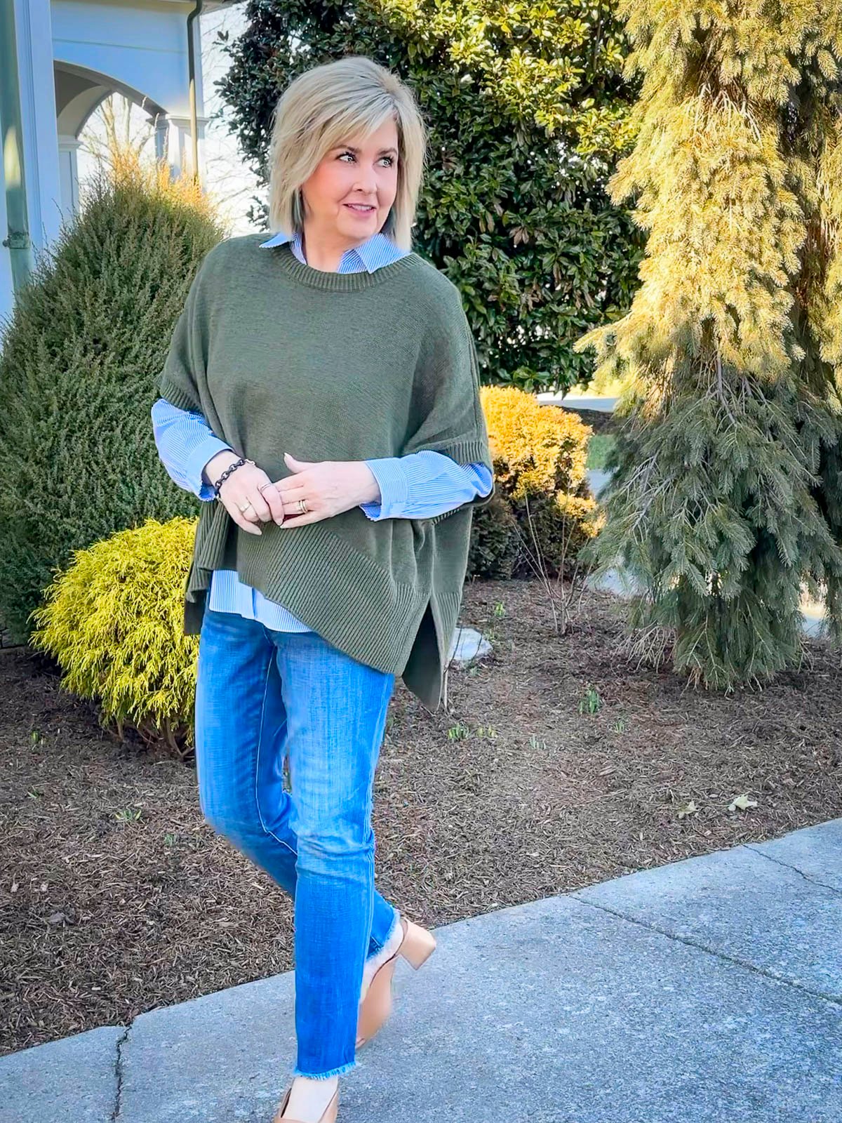 Over 50 Fashion Blogger, Tania Stephens is showing how to layer for a smooth transition to spring12