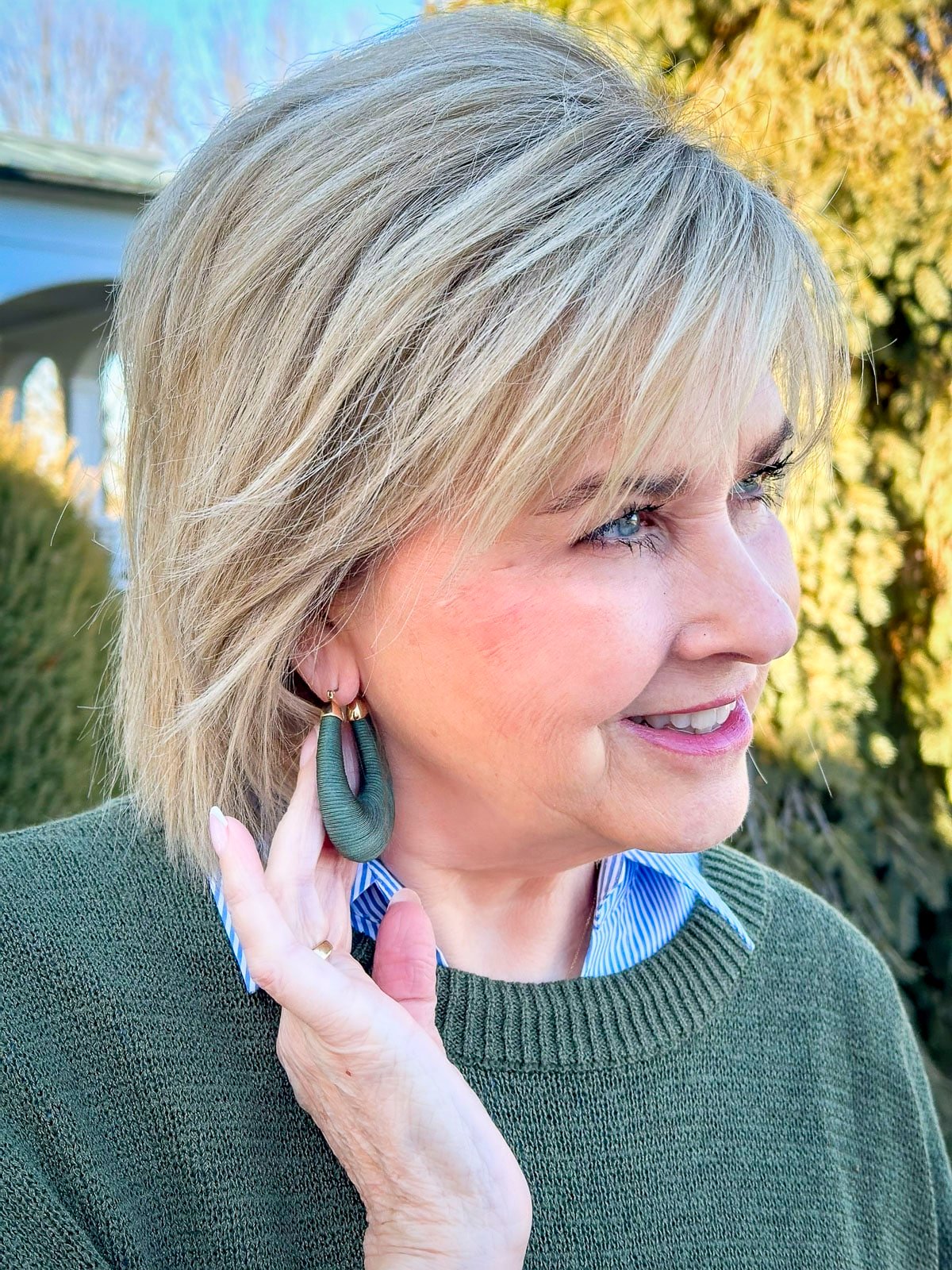 Over 50 Fashion Blogger, Tania Stephens is showing how to layer for a smooth transition to spring14