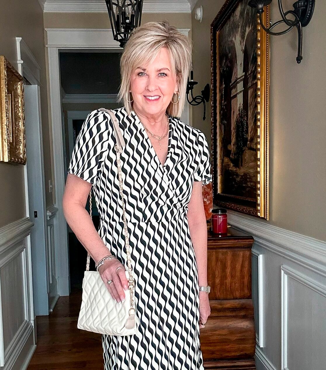 Over 50 Fashion Blogger, Tania Stephens is styling a wrap dress from Amazon1