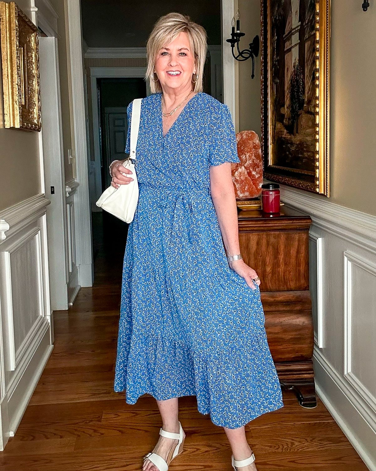 Over 50 Fashion Blogger, Tania Stephens is styling a wrap dress from Amazon 12