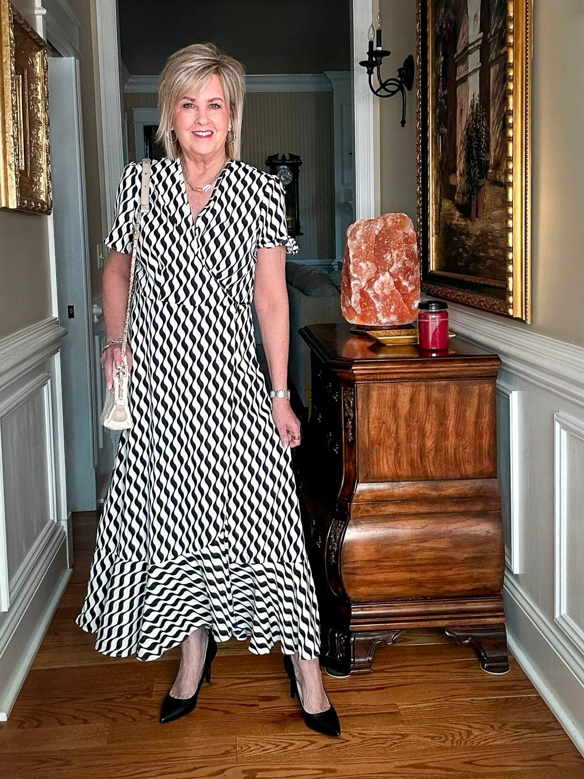 Over 50 Fashion Blogger, Tania Stephens is styling a wrap dress from Amazon 2