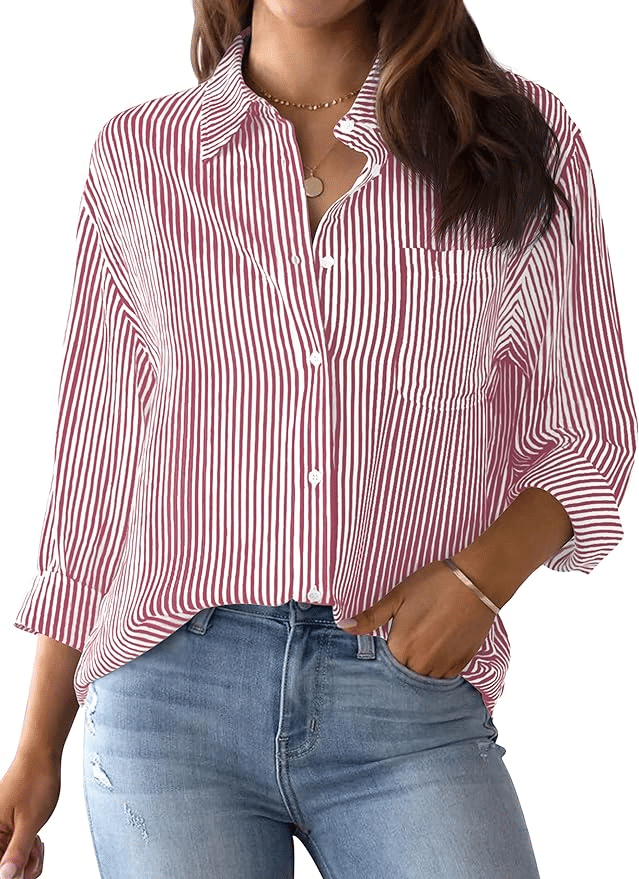 The Best Way To Wear Stripes For Women Over 50 Tania Stephens 50 is not old fashion blogger button down