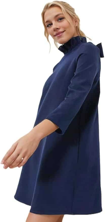 Ruffle Mock Neck with Back Bow