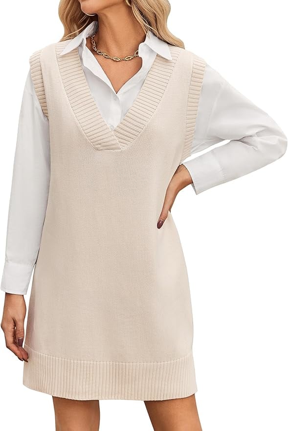 Oversized Sweater Vest Dress