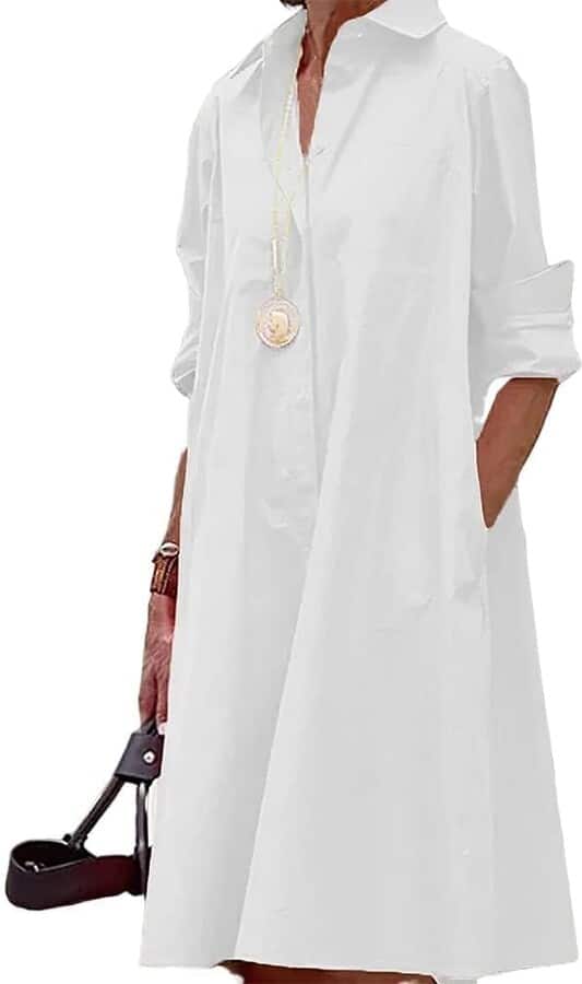Long Sleeve Button Down Shirt Dress