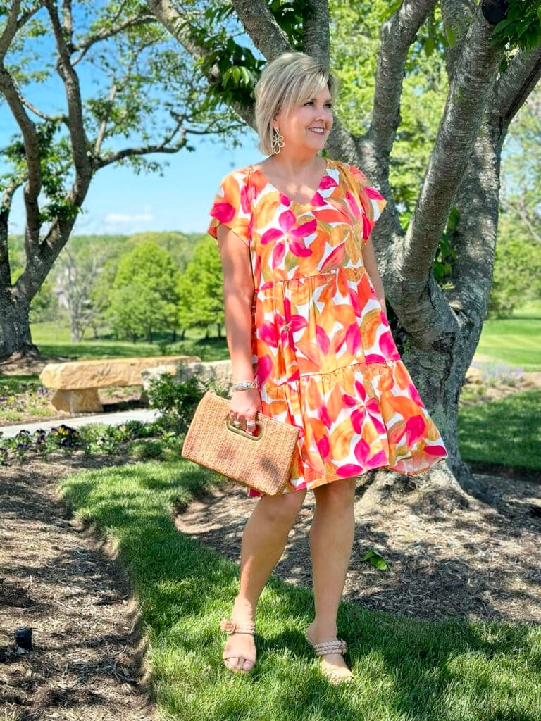 Over 50 Fashion Blogger, Tania Stephens is wearing a tunic dress from Walmart 6