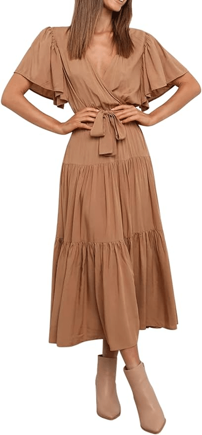 Trending Brown Dresses You're Sure To Love 50 is not old Tania Stephens fashion blogger tiered