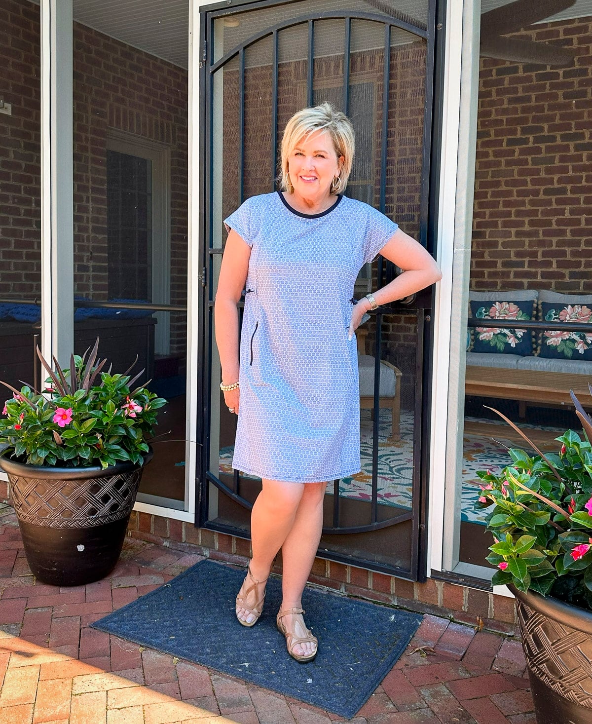 Over 50 Fashion Blogger, Tania Stephens is wearing a T by Talbots dress2