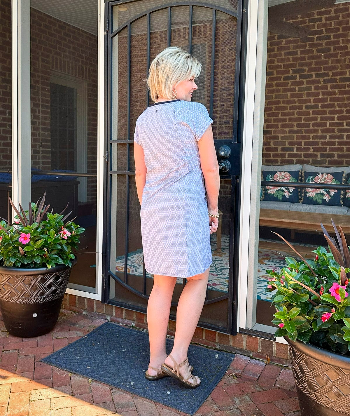 Over 50 Fashion Blogger, Tania Stephens is wearing a T by Talbots dress3