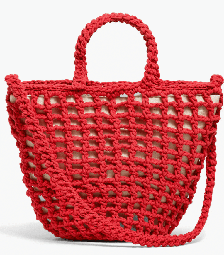 Fashionable Crochet Bags and Purses To Buy Now 50 is not old tania stephens fashion blogger red