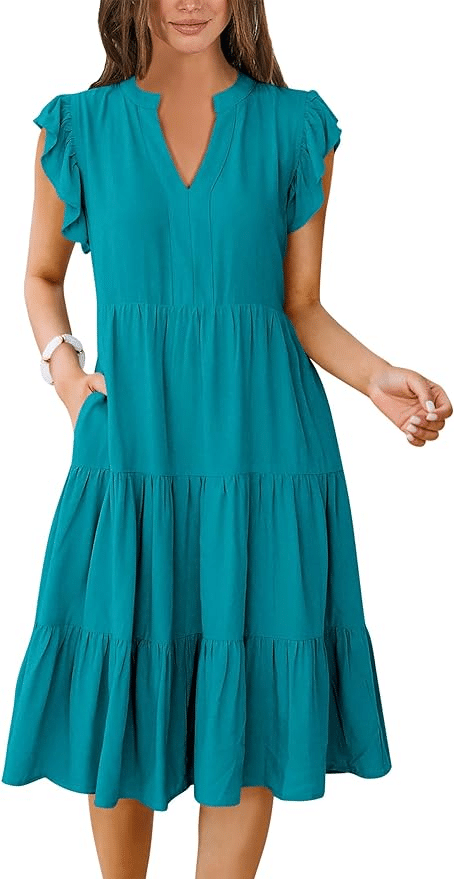 The Best Dresses To Wear To Survive The Heat tania stephens 50 is not old fashion blogger teal