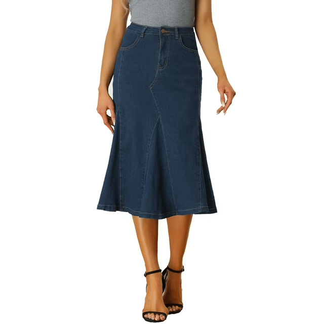 Great Denim Skirts You're Sure To Love  50 is not old tania stephens fashion blogger  walmart