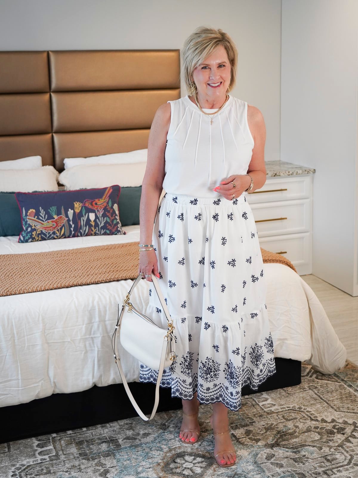 Blue and white skirt from Amazon17