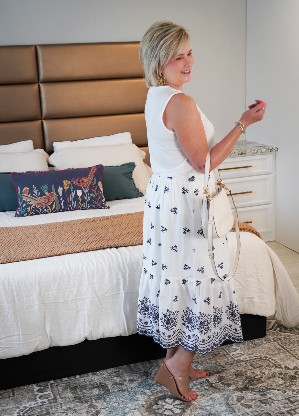 Blue and white skirt from Amazon21
