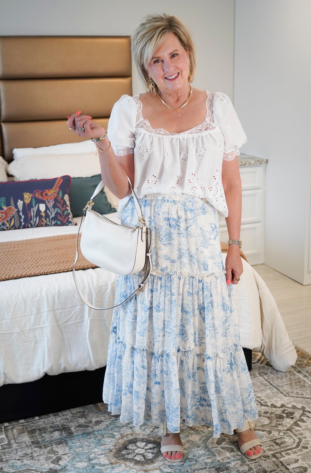 Blue and white skirt from Amazon6