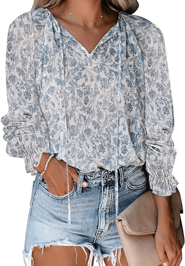 Nine Great Boho Tops For Women To Buy Now 50 Is Not Old tania stephens fashion blogger blue
