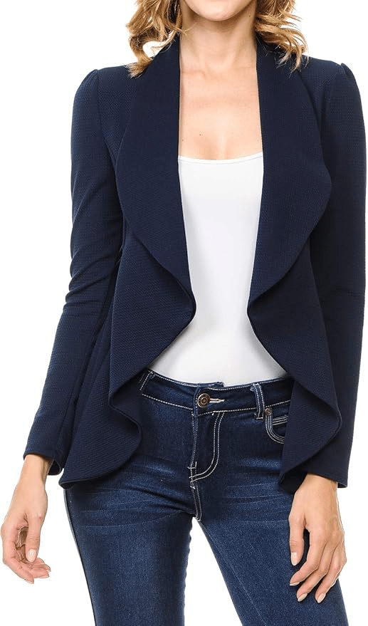 Women's Rockin' Navy Blue Blazers To Wear Now 50 is not old tania stephens fashion blogger  waterfall