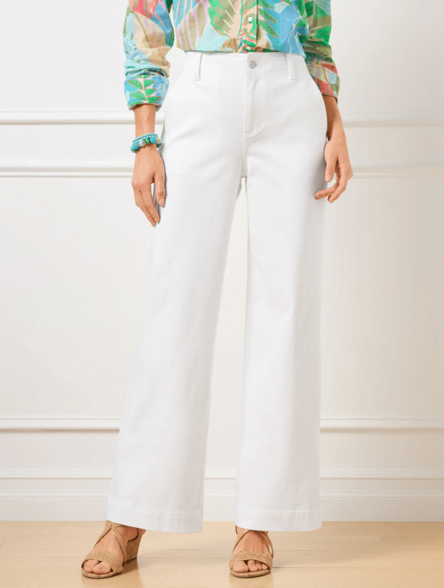 wide leg white jeans pants denim for women over 50