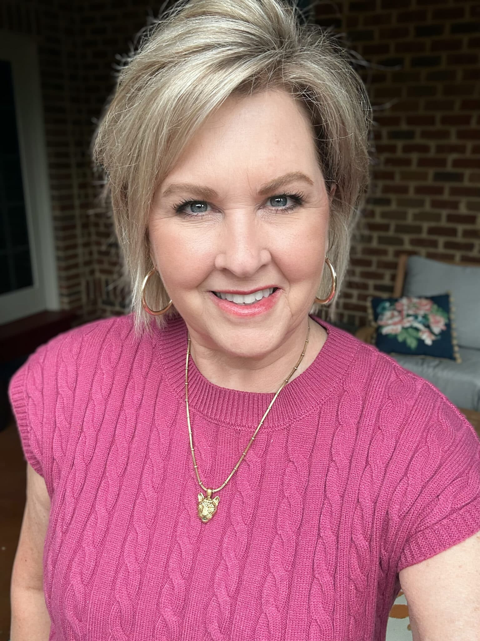 Tania Stephens is wearing Black Honey Almost lipstick by Clinique
