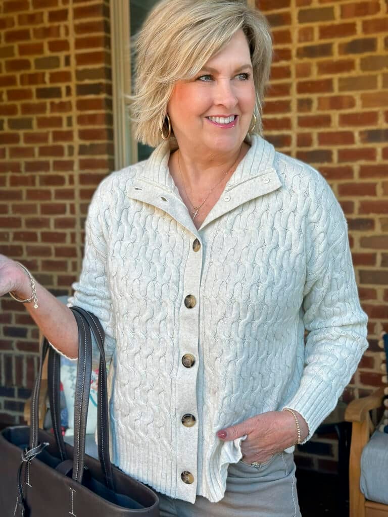 J.Jill textured neutral cardigan