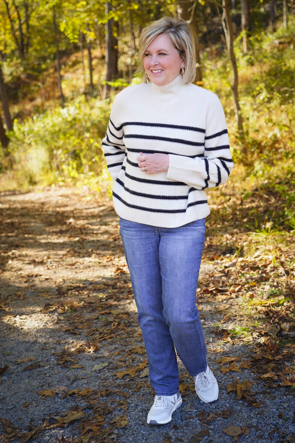Tania Stephens wearing Vionic Walk Strider 001 Oxfords
