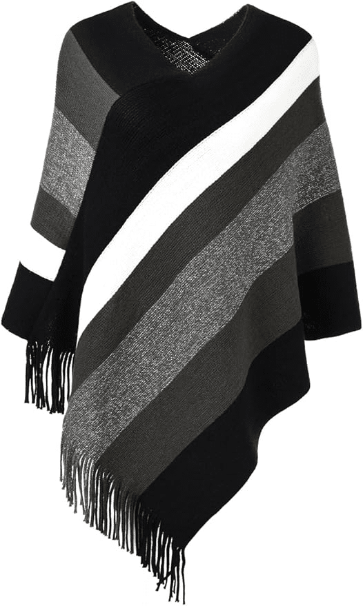 Stylish Ponchos and Capes to Wear Now tania stephens 50 is not old fashion blogger striped